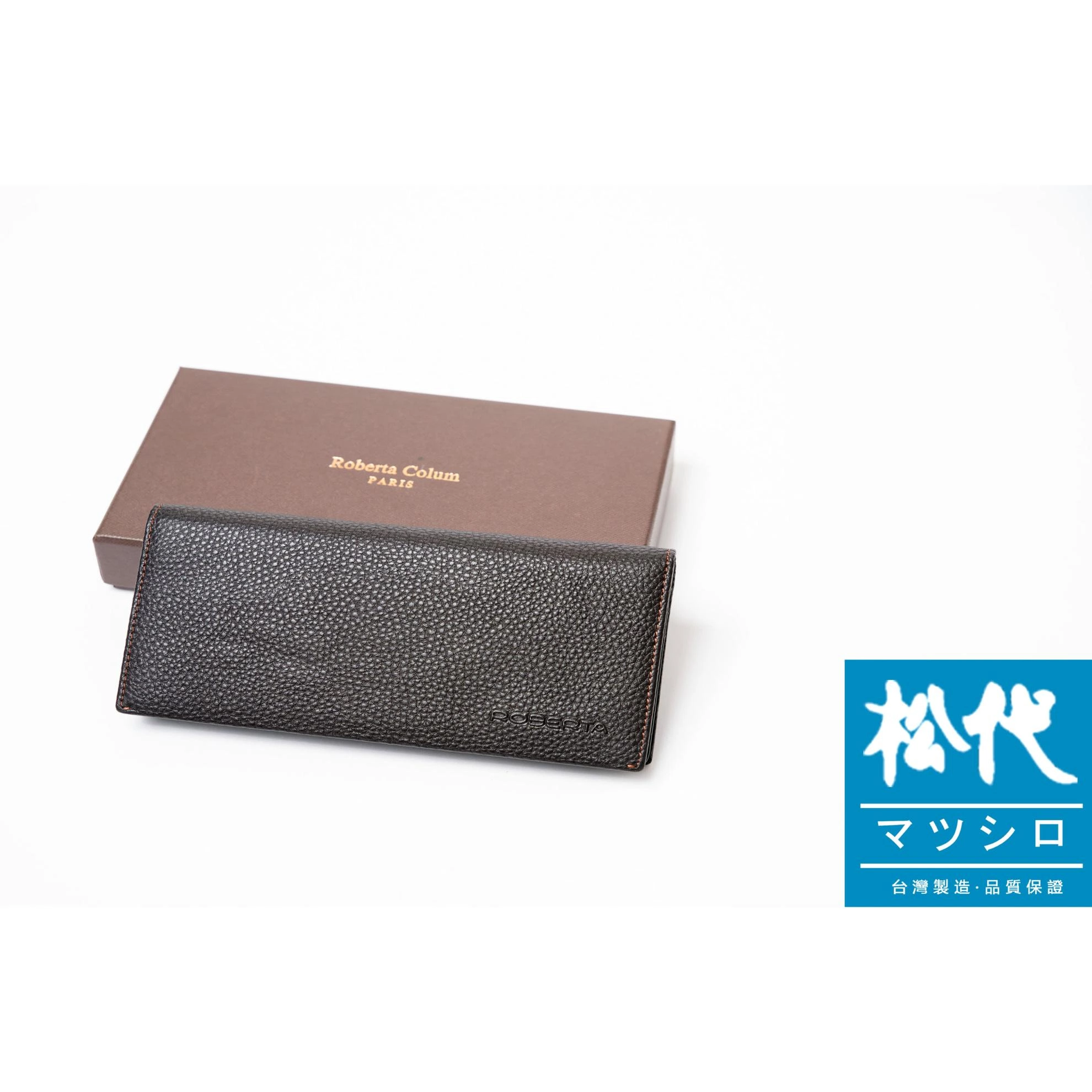 諾貝達荔枝紋牛皮長夾